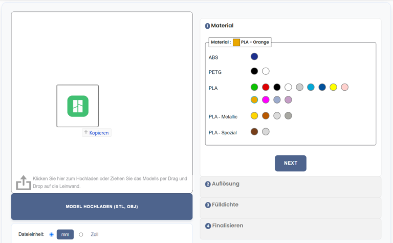 3D-Druckservice Datei hochladen